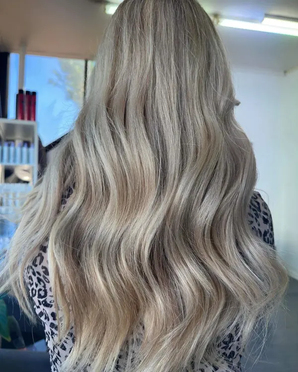 Long ash blonde balayage